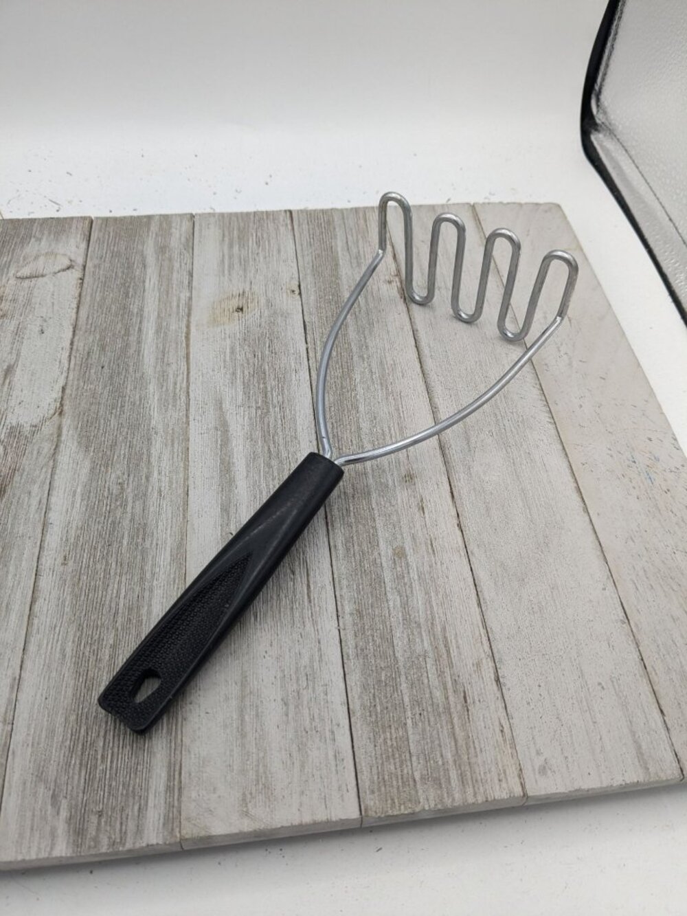 Vintage EKCO #1 Potato Vegetable Masher Black Handle Utensil 10 1/2"